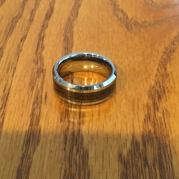 Tungsten Wood Inlay Ring - Picture 6 of 7